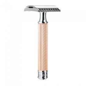 Aparat de ras clasic Safety Razor Muehle cu piaptan deschis R41 Rosegold